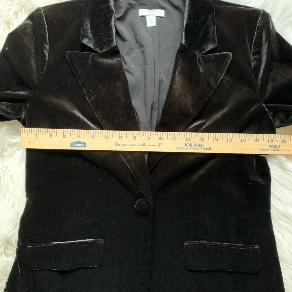 Nine West Cara Santana X Black Velvet Blazer Jacket - Picture 14 of 16